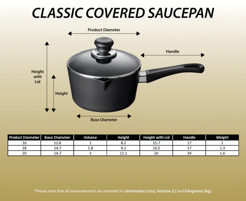 SCANPAN بان Classic سعة 3 لتر قدر غير لاصق مع غطاء - آمن للأدوات المعدنية، آمن في غسالة الصحون والفرن حتى 500°F، يعمل على مواقد الغاز والكهرباء، أسود - Image 2